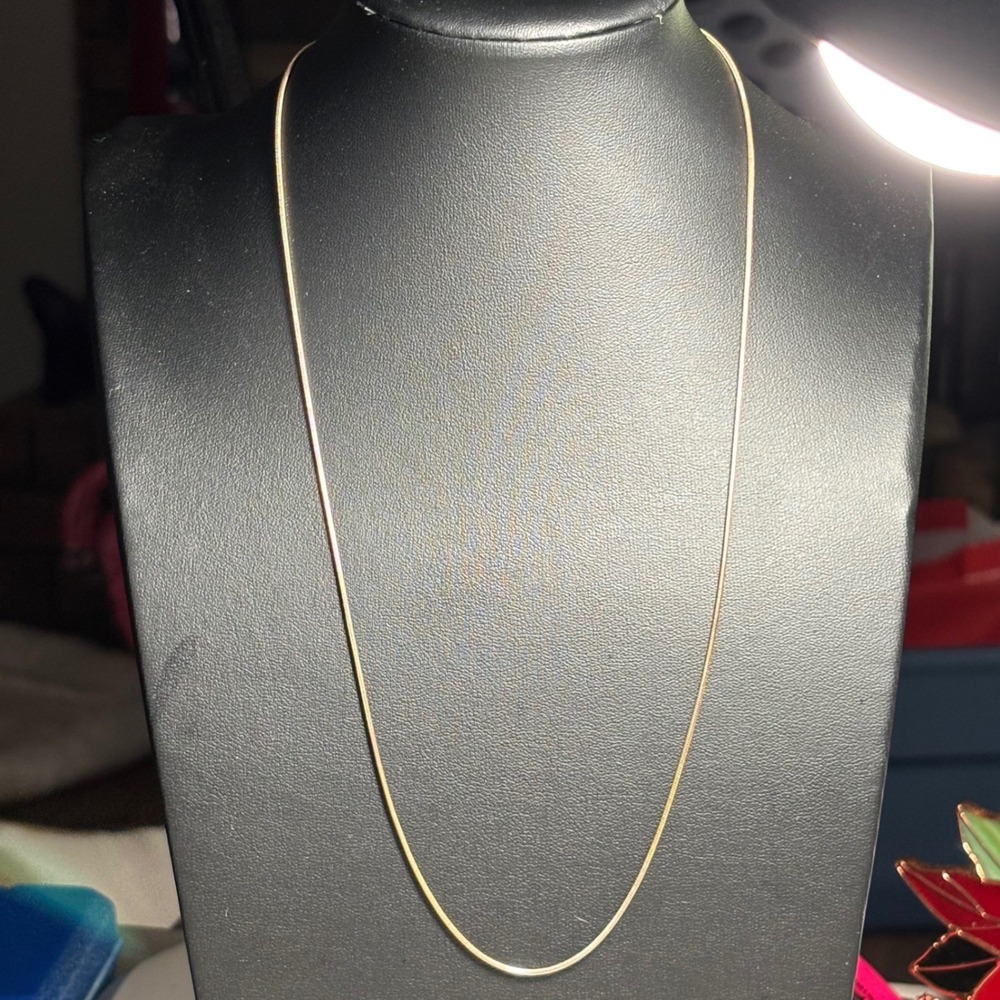 925 Sterling Silver Gold Tone Snake Chain Necklace 22 Inch 4.9g Minimalist